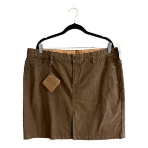 Tan Corduroy Knee Length Skirt by Timberland, Size 35 (18), NWT